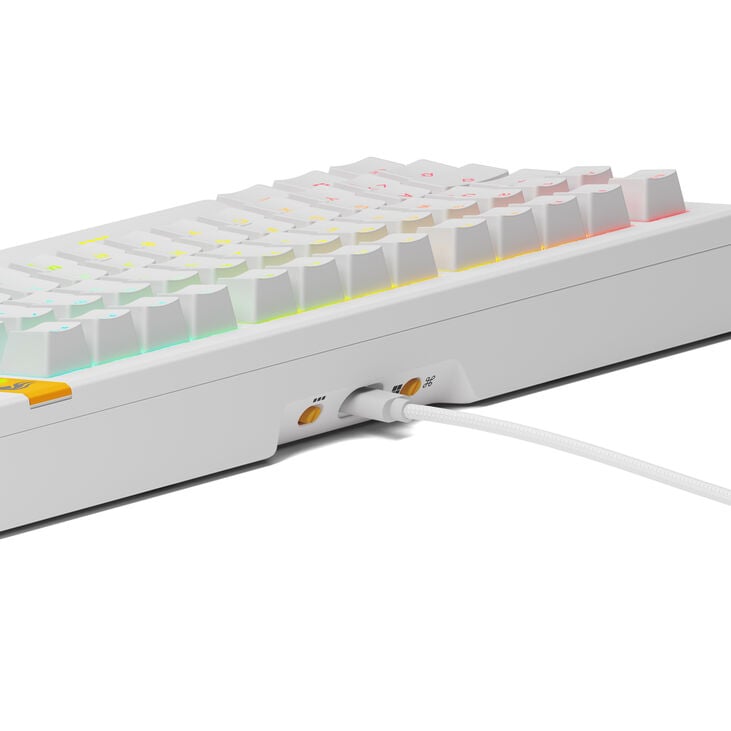 Glorious GMMK 3 HE 75% Custom Gaming Keyboard - Pre-Built, ISO (DE), Fox HE Switches, White image number 3