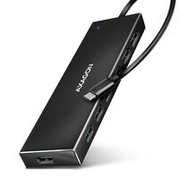 AXAGON HUE-F7C 7x USB 3.2 Gen 1 Aluminium Flat Hub, 30 cm USB-C cable