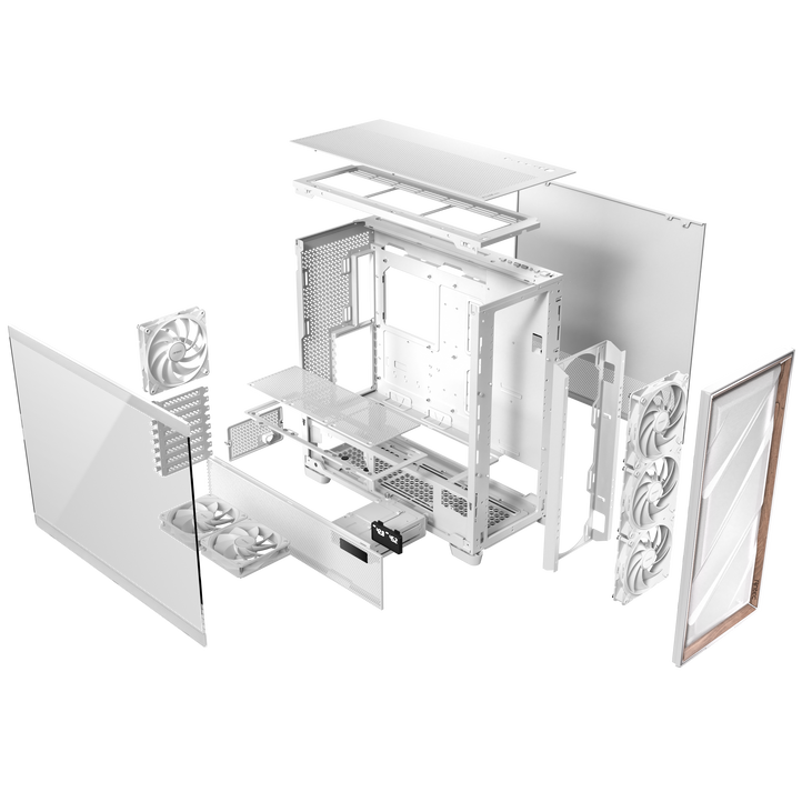 Antec Flux Pro PC Case, full tower, E-ATX, tempered glass – white image number 22