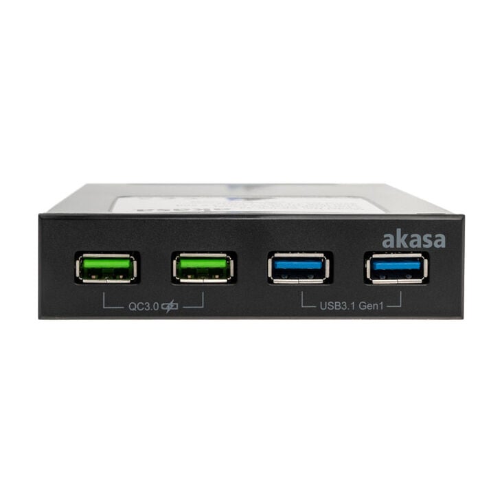 Akasa USB 3.1 Gen2 und Quick Charge Panel 3,5 Zoll - schwarz image number 2