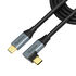 Akasa USB Typ C zu USB Typ C 100W PD Ladekabel, gewinkelt - schwarz image number null