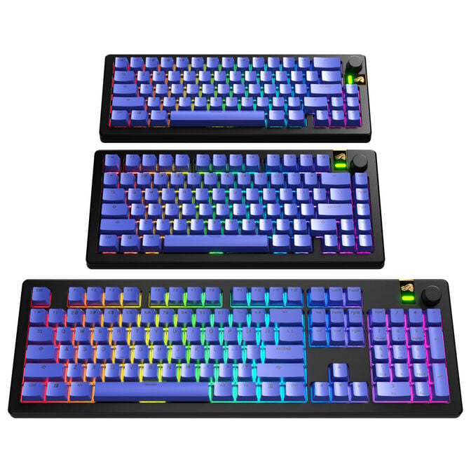 Glorious GPBT Basics Keycaps, ANSI Layout (US), PBT, Doubleshot - Mana Blue image number 6