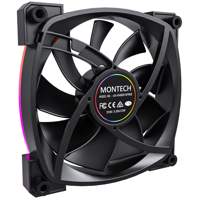 Montech AX140 PWM ARGB L&uuml;fter - 140mm, schwarz image number 2