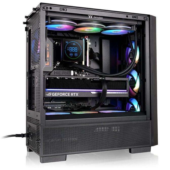 Thermaltake S380 TG ARGB PC-Geh&auml;use, Midi-Tower, ATX, Tempered Glass - inklusive 4x 120-mm-L&uuml;fter, schwarz image number 5