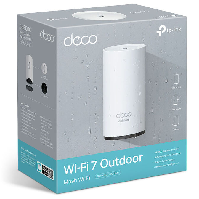 TP-Link Deco BE25 Outdoor Mesh Wi-Fi Router, Wi-Fi 7, IP65 - white image number 3