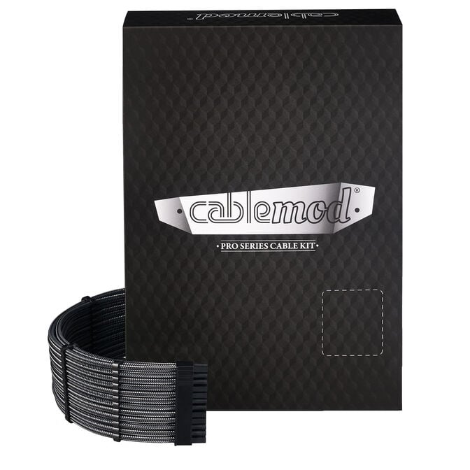 CableMod C-Series Pro ModMesh Sleeved 12V-2x6 12VHPWR Dual StealthSense-Kabel-Kit f&uuml;r Corsair RMi, RMx (Black Label) - carbon image number 0