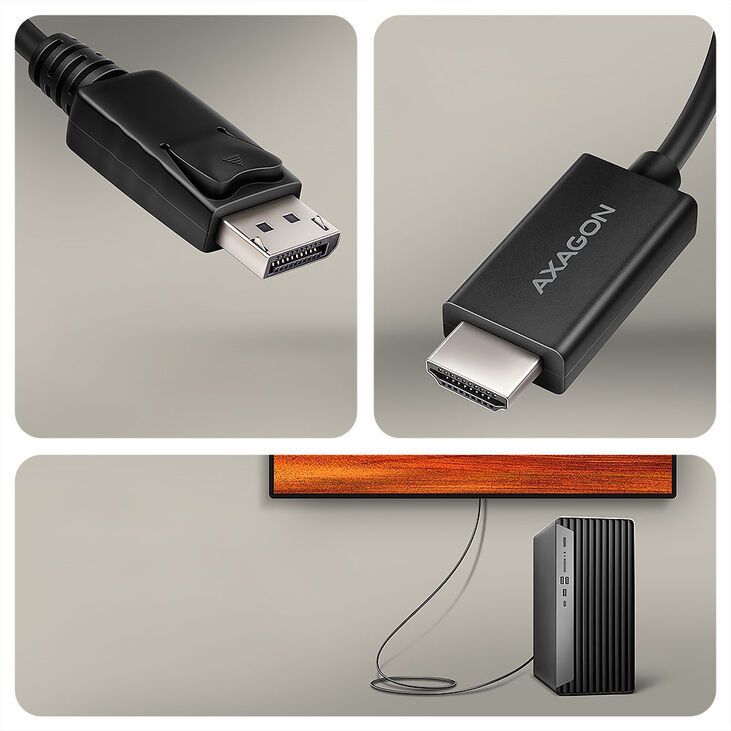 AXAGON RVD-HI20C2 DisplayPort auf HDMI 2.0 Adapter - 1,8m image number 2