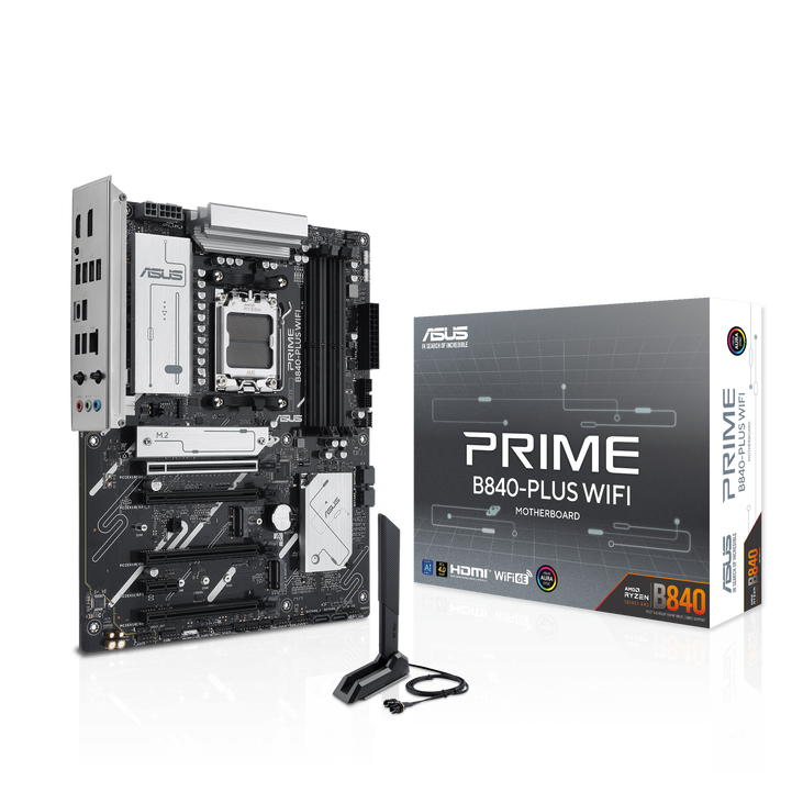 ASUS PRIME B840-Plus WiFi Mainboard, Sockel AM5, AMD B840, ATX, DDR5 image number 0
