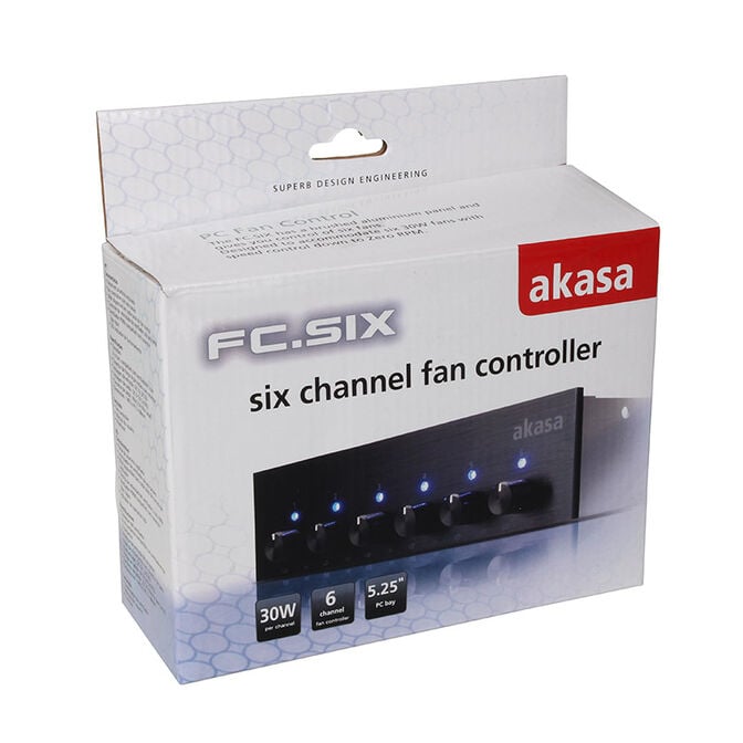 Akasa 5,25 Zoll FC.Six Fan-Controller - schwarz image number 3