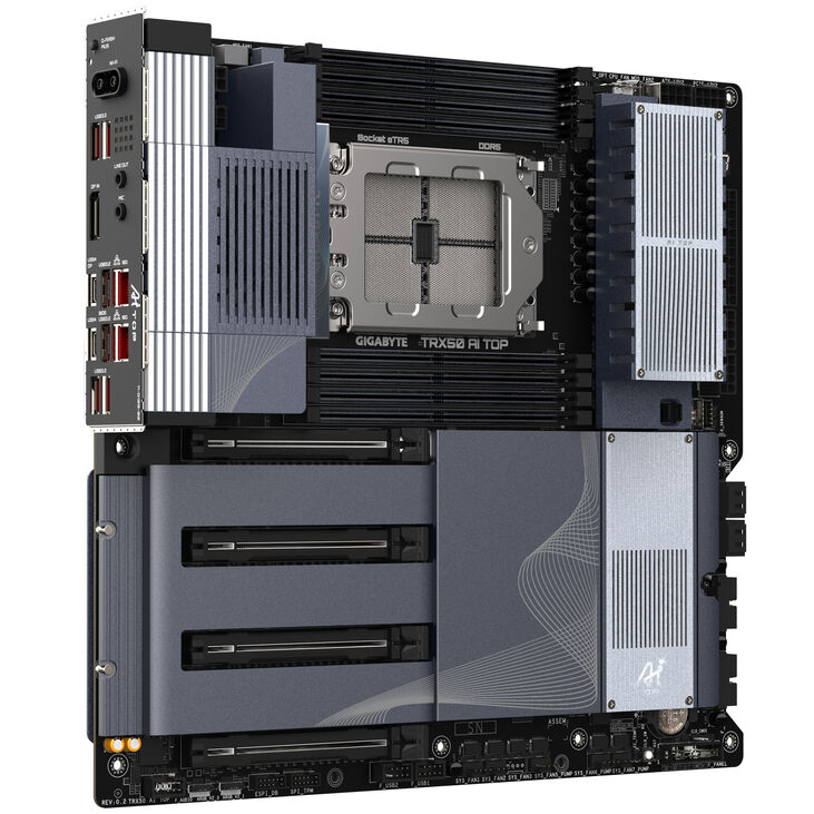 GIGABYTE TRX50 AI Top Motherboard, Socket sTR5, AMD TRX50, E-ATX - DDR5 image number 1