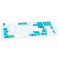 Ducky Keycap Set, PBT, ISO (DE) - white/blue