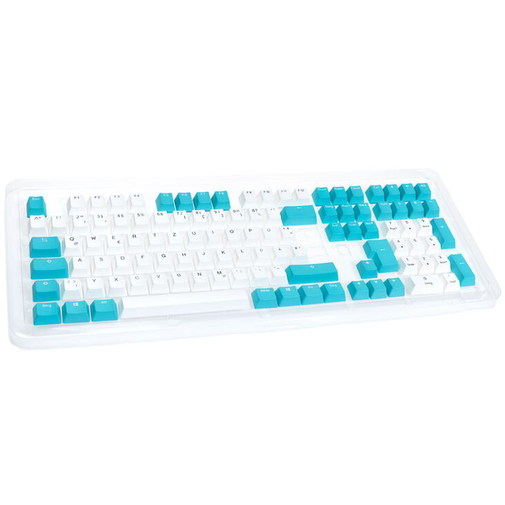 Ducky Keycap Set, PBT, ISO (DE) - weiß/blau image number 0