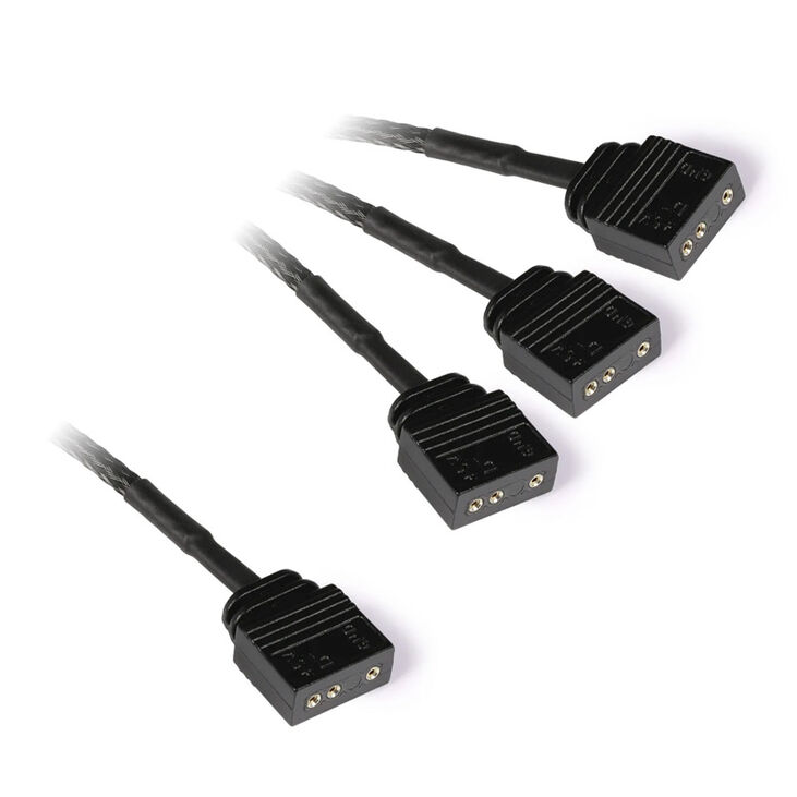 Alphacool Y-Splitter aRGB 3-Pin auf 3x 3-Pin 15cm - schwarz image number 1