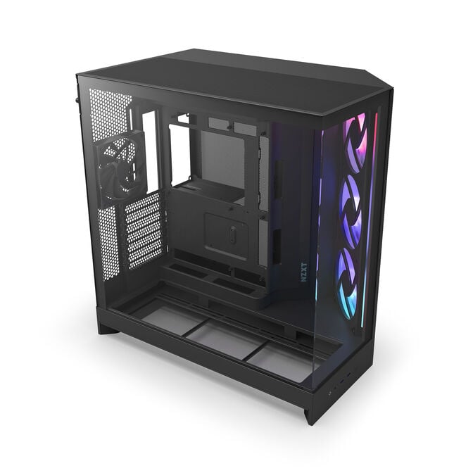 NZXT H9 Flow RGB PC-Geh&auml;use, Midi-Tower, E-ATX, Tempered Glass - schwarz image number 5