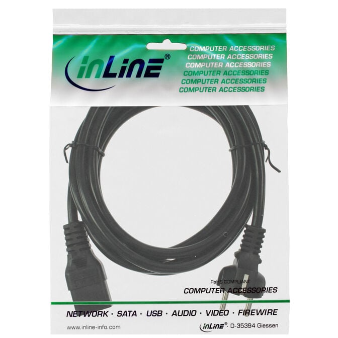 InLine Netzkabel C19, 16A, Schutzkontakt, gerade - 2m, schwarz image number 1