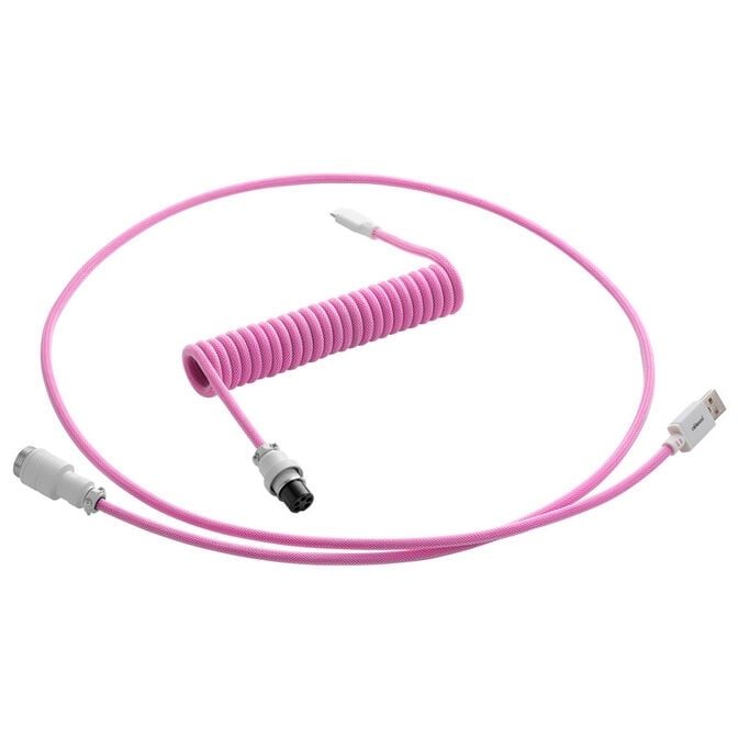 CableMod PRO Coiled Keyboard Cable USB-C to USB Type A, Strawberry Cream - 150cm image number 0