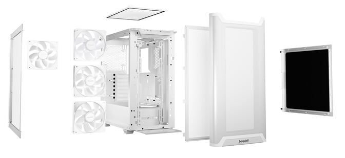 be quiet! Pure Base 501 LX PC-Geh&auml;use, Midi-Tower, ATX, Tempered Glass - wei&szlig; image number 3