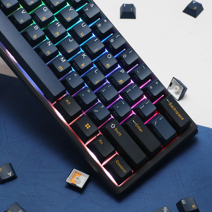 Ducky One 3 Pro Mini Nazca Line Gaming Tastatur, mechanisch, 8.000 Hz, Hot Swap, RGB - Cherry MX2A Blue, ANSI (US) image number 9