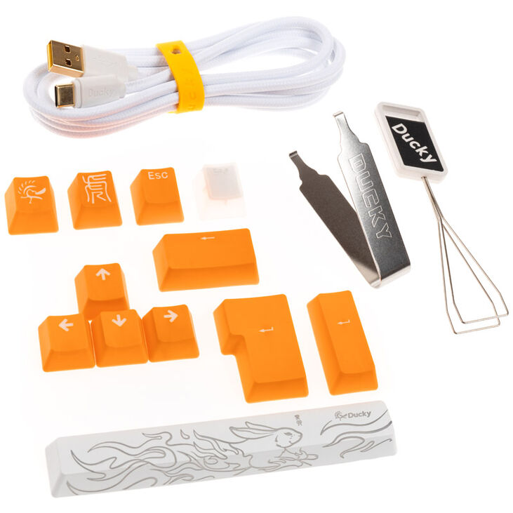 Ducky One 3 Aura White Gaming Keyboard, RGB LED - MX-Red image number 8