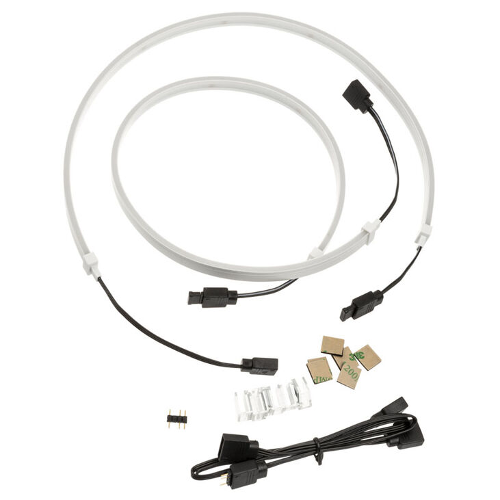 SilverStone LS04, ARGB LED-Streifen, 2er-Pack - weiß image number 3