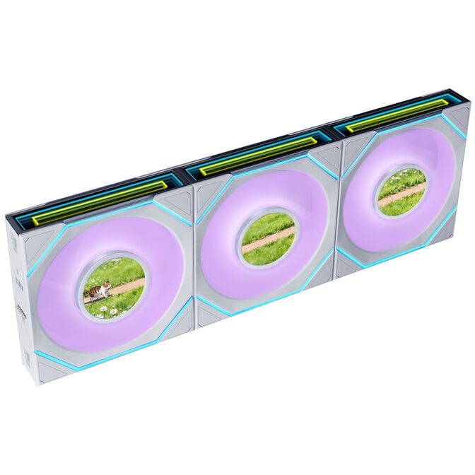 Lian Li UNI FAN SL-INF LCD FLEX Wireless Fan, ARGB and LCD - 120mm, white, 3-pack with controller image number 0