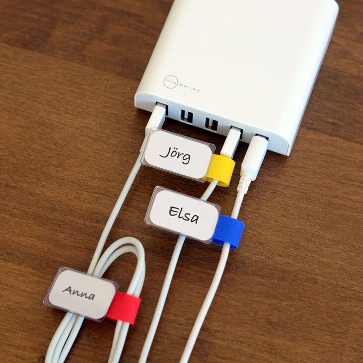 LABEL THE CABLE Mini Velcro Ties 10 Pack - mixed colours image number 2