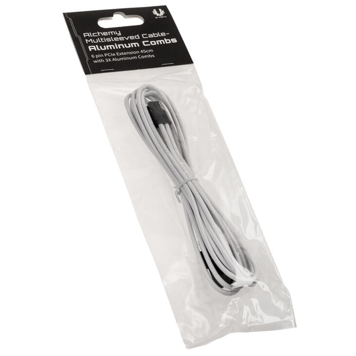 BitFenix Alchemy 6-Pin PCIe Extension Cable, 45 cm, sleeved - white image number 3
