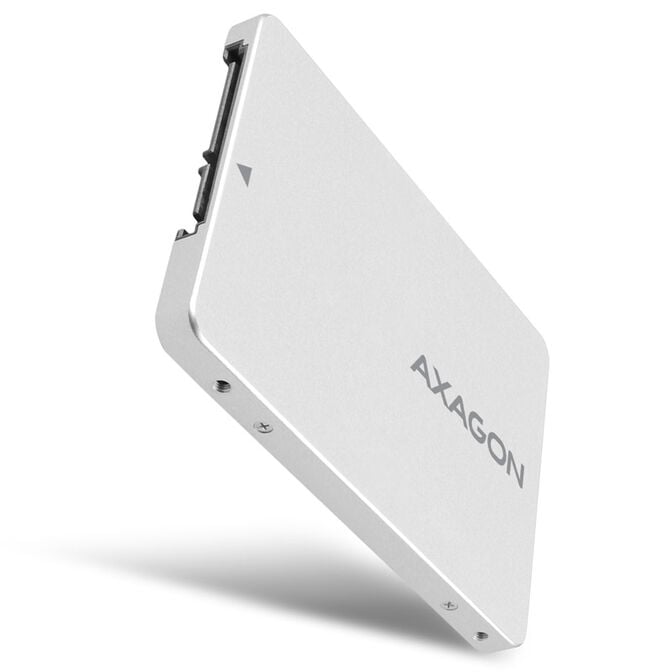 AXAGON RSS-M2SD enclosure for M.2 SATA SSDs up to 2280 - Aluminium, silver image number 0