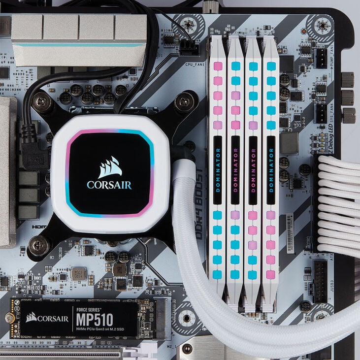 Corsair Dominator Platinum RGB DDR4-3200 RAM, CL16, XMP - 16 GB Dual-Kit, weiß image number 5