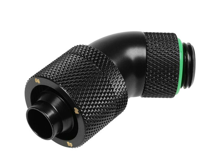 Bitspower Anschluss 45 Grad G1/4 Zoll AG auf 16/10mm - drehbar, schwarz matt image number 1