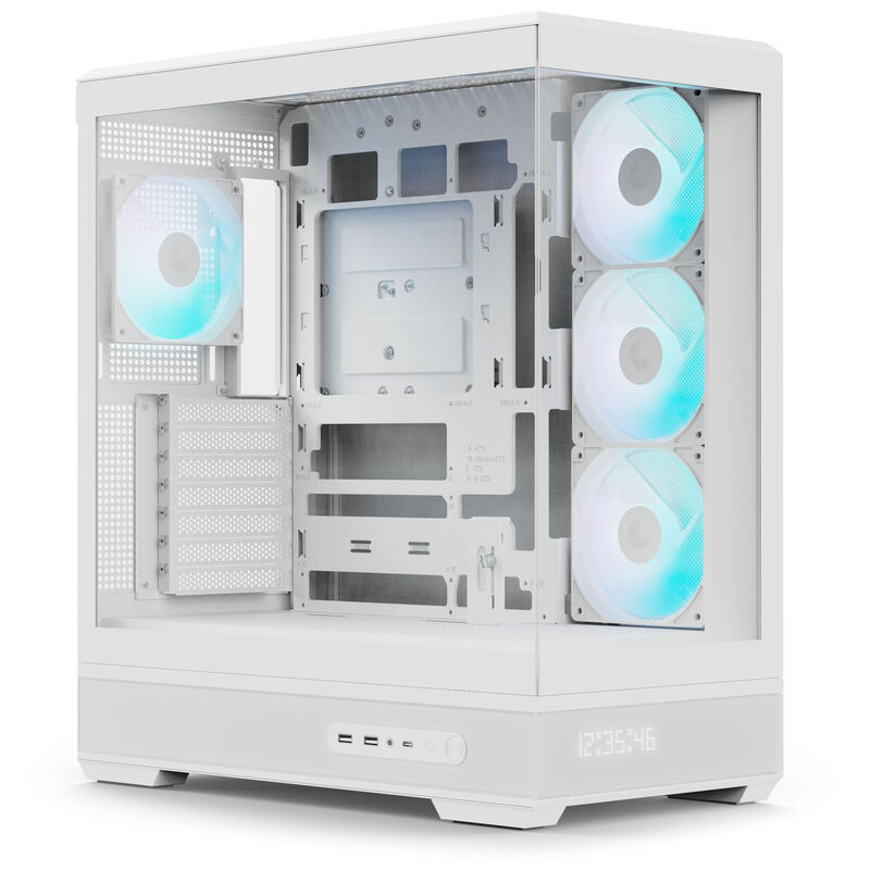 Aerocool P500B PC-Gehäuse, Midi-Tower, ATX, Tempered Glass, RGB - weiß
