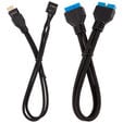 Corsair Premium Sleeved Frontpanel Kabel Verl&auml;ngerungskit, schwarz image number null