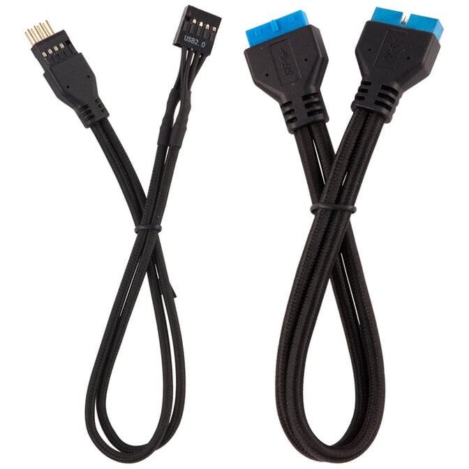 Corsair Premium Sleeved Frontpanel Kabel Verl&auml;ngerungskit, schwarz image number 2