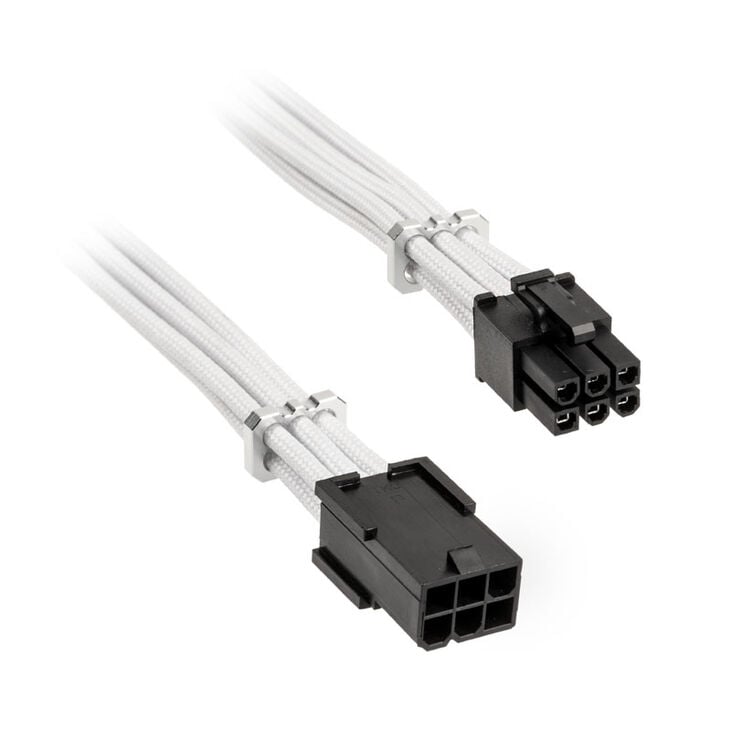 BitFenix Alchemy 6-Pin PCIe Extension Cable, 45 cm, sleeved - white image number 0