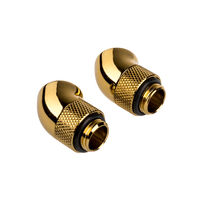 Corsair Hydro X Series Adapter 45 Degree G1/4 inch Male to G1/4 inch Female - 2 Pack, Rotatable, Gold