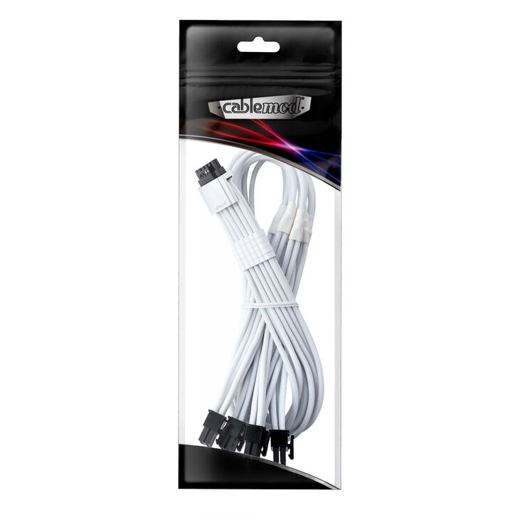 CableMod C-Series Pro ModMesh 12V-2x6 Cable, Sleeved, 16-Pin to 4x 8-Pin, for Corsair Type 4 and 3 PSUs - white, 60cm image number 2