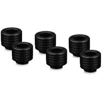 Thermal Grizzly DeltaMate Fitting, Messing, G1/4&rdquo;-Gewinde - schwarz, HT14, 6er-Pack