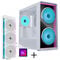 Lian Li LANCOOL 217 INF PC Case Bundle + HydroShift II LCD-S 360TL AiO - White