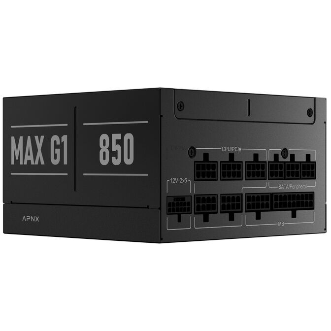 APNX MAX G1 850W 80 PLUS Gold Power Supply, ATX 3.1, PCIe 5.1, fully modular, compact - 850 Watts, black image number 6