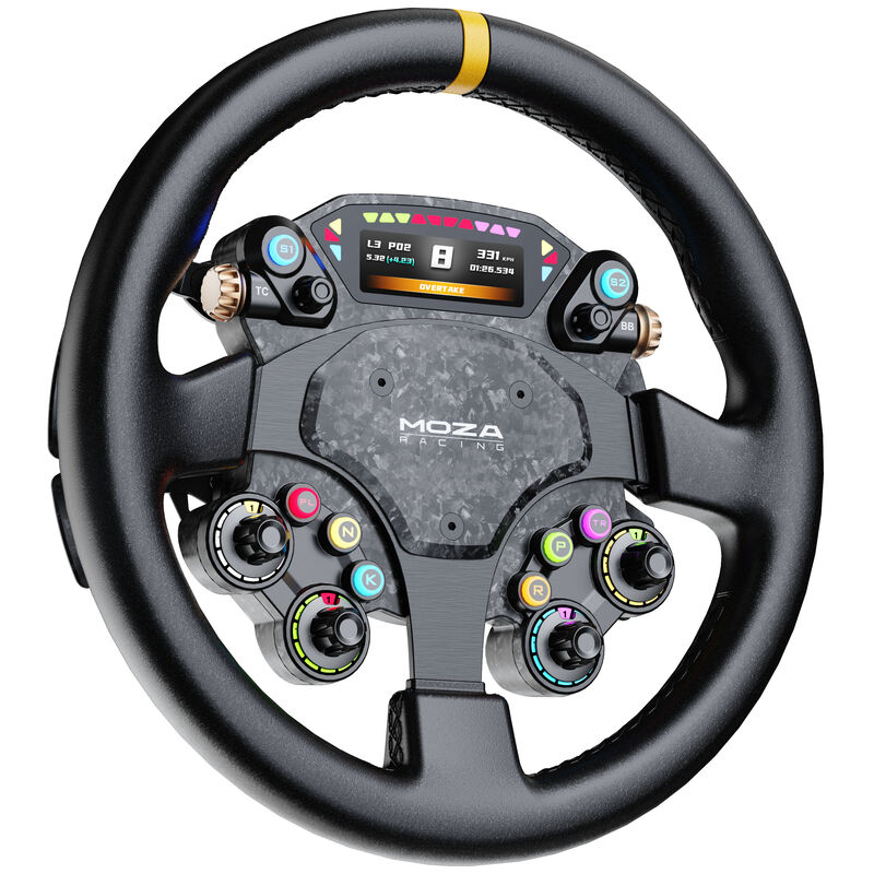 MOZA CS Pro Lenkrad, 325mm Durchmesser, 2,99"-Zoll-Display, ARGB - schwarz