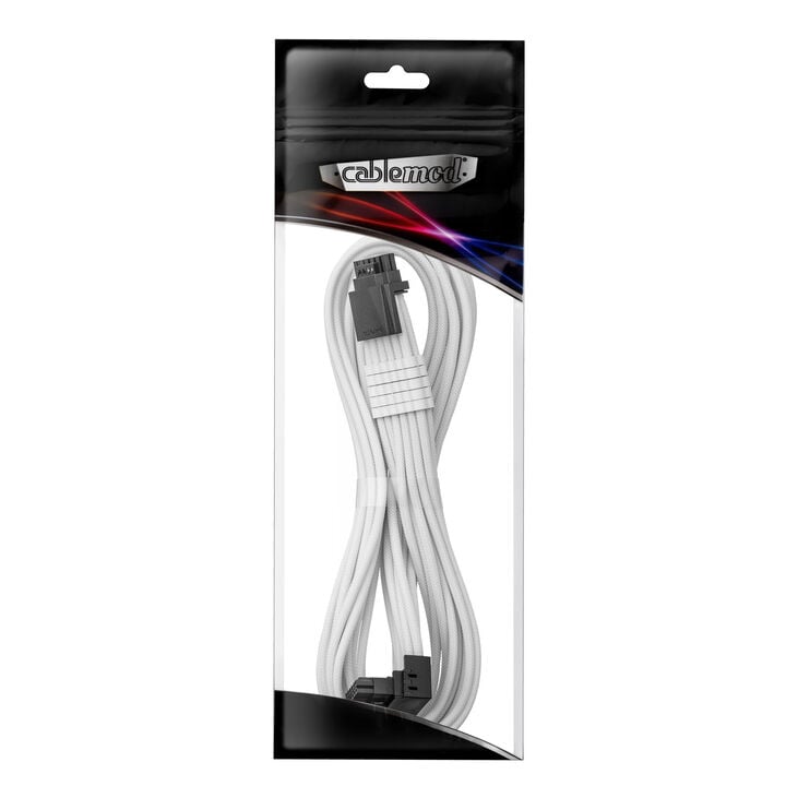 CableMod Universal Pro ModMesh 16-Pin to 16-Pin Cable, 90° Connector, Sleeved, StealthSense - White, 60 cm, Var. A image number 4
