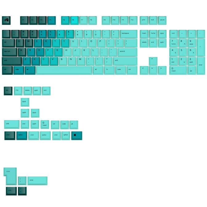 Glorious GPBT Gradient Keycaps, ANSI Layout (US), PBT, Dye-Sub - Rainforest image number 0