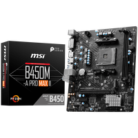 MSI B450M-A PRO Max II motherboard, Socket AM4, AMD B450, mATX, DDR4