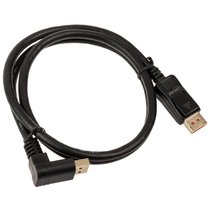InLine 8K (UHD-2) DisplayPort Kabel, nach oben gewinkelt, schwarz - 1m image number 1