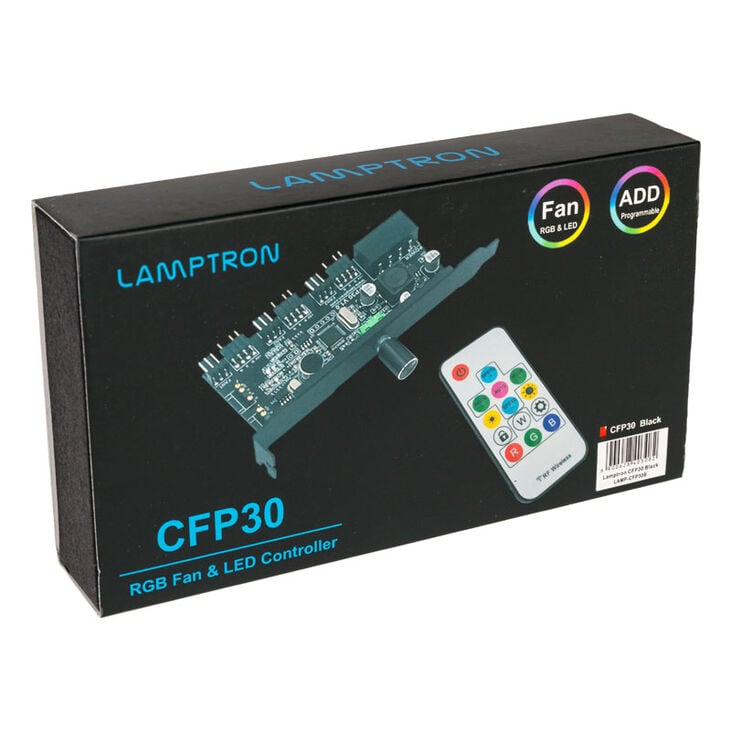 Lamptron CFP30 Fan and RGB LED Controller for PCI Slot - Black image number 3
