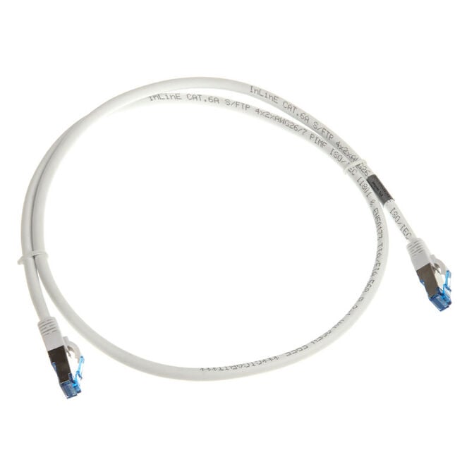 InLine Patchkabel Cat.6A, S/FTP (PiMf), 500MHz, wei&szlig; - 1m image number 1