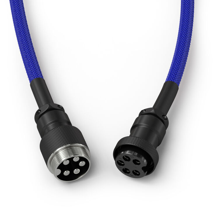 Glorious GMMK Coiled Cable Cobalt Blue, Spiral Keyboard Cable, USB-C/USB-A - Dark Blue/Black image number 3