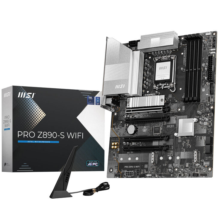 MSI PRO Z890-S WIFI Mainboard, Sockel 1851, Intel Z890, ATX, DDR5 image number 0