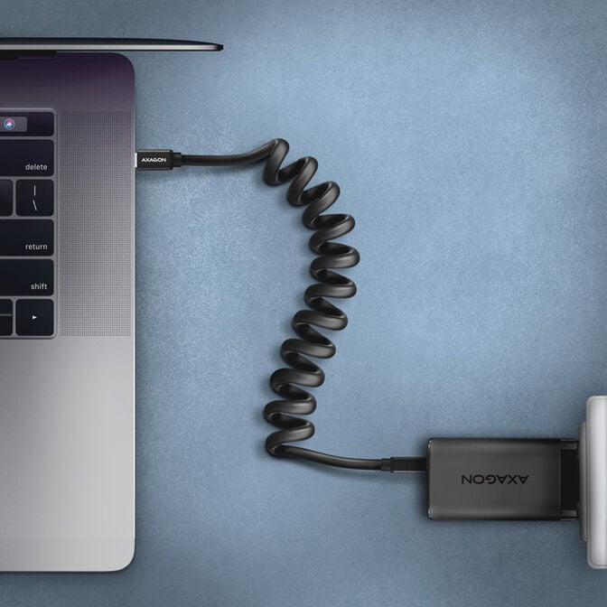 AXAGON BUCM-CM10TB Twister Cable, USB-C to USB-C 2.0, black - 0.6m image number 2
