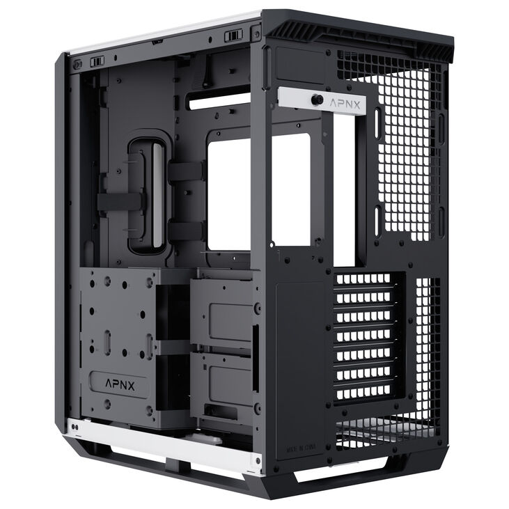 APNX V1 PC-Gehäuse, Midi-Tower, ATX, Tempered Glass - schwarz / weiß image number 10